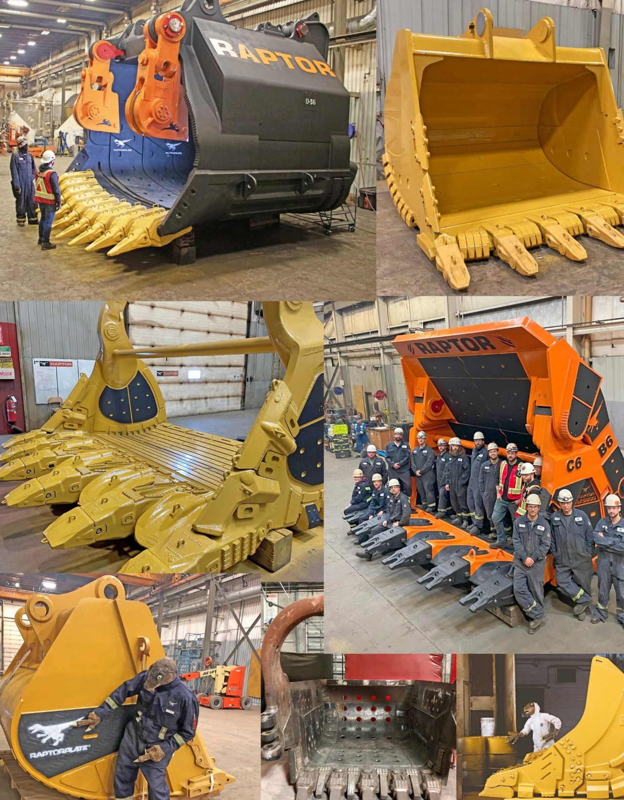 <p>Raptor sized and Jurassic sized buckets by Raptor Mining</p>
