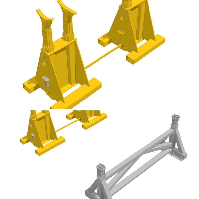 <p>Adjustable FRONT & REAR support stands</p>