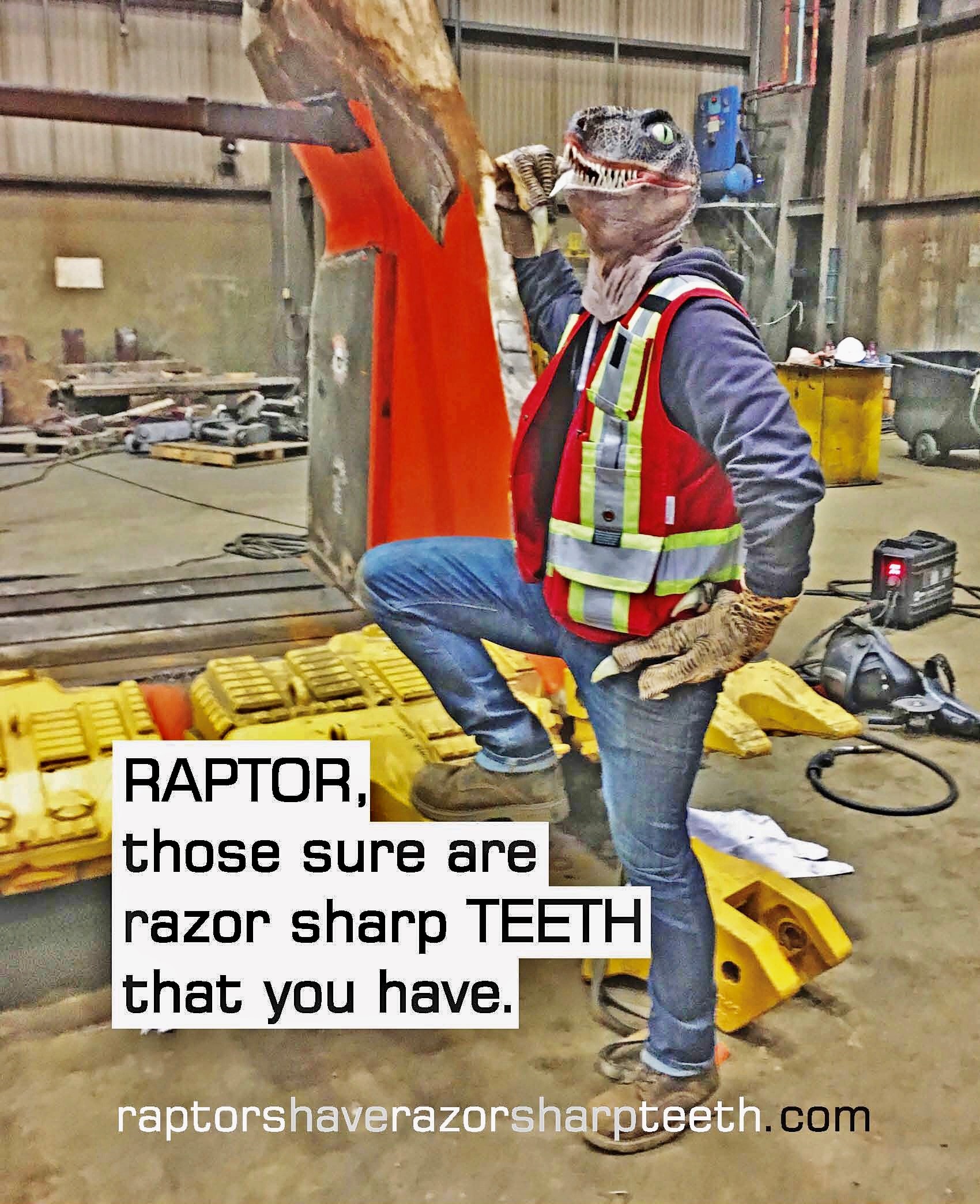 <p>Raptors Have Razor Sharp Teeth</p>