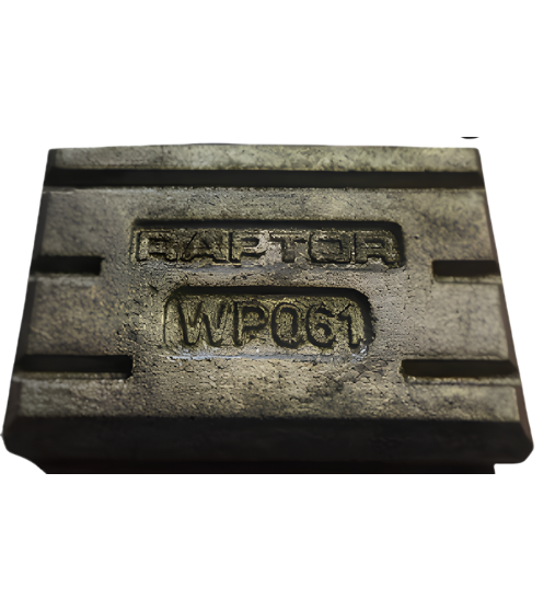 Raptor WP061 cast wear block for high impact chute liners